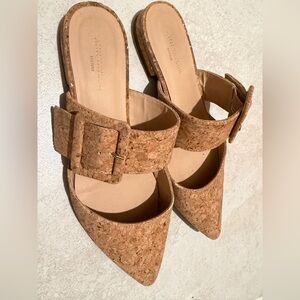 Ann Taylor Cork Buckle Flats